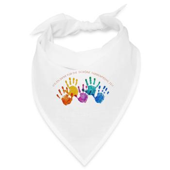 Farbenreiche Handabdrücke Dankzeit - Bandana - Weiß - Vorne