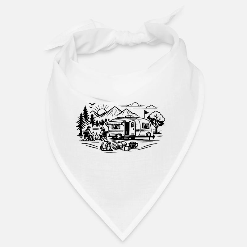 Camping Trailer Landscape Bandana