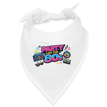 80er Party Neon Retro - Bandana - Weiß - Vorne