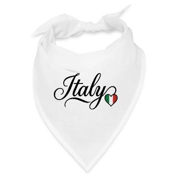 Italien Trikolore Herzschrift - Bandana - Weiß - Vorne