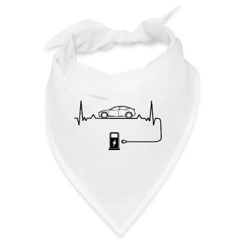 Elektroauto Liebe mit Herzschlag Elektroautos - Bandana - Weiß - Vorne