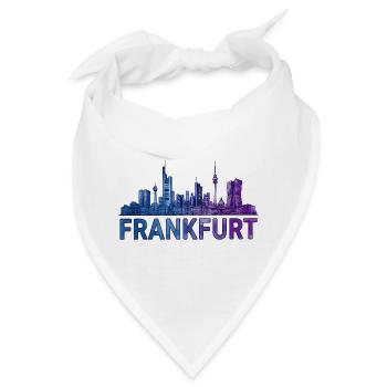 Frankfurt Stadt Skyline - Bandana - Weiß - Vorne