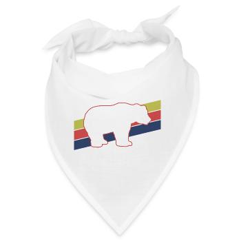 Bär Silhouette Retro Style - Bandana - Weiß - Vorne