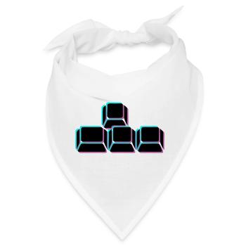 WASD Tasten Glitch Icon - Bandana - Weiß - Vorne