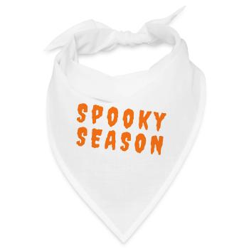 Spooky Season – Pumpkin Orange Typography - Bandana - Weiß - Vorne
