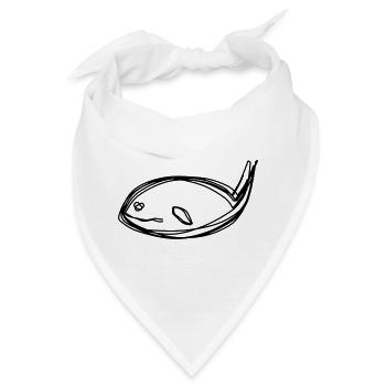 Wal handgezeichnet - Bandana - Weiß - Vorne