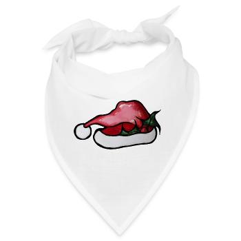 Crimson Lip Weihnachtsmannhut-Kunstwerk - Bandana - Weiß - Vorne