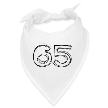Zahl 65 handgezeichnet - Bandana - Weiß - Vorne