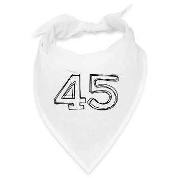Zahl 45 handgezeichnet - Bandana - Weiß - Vorne