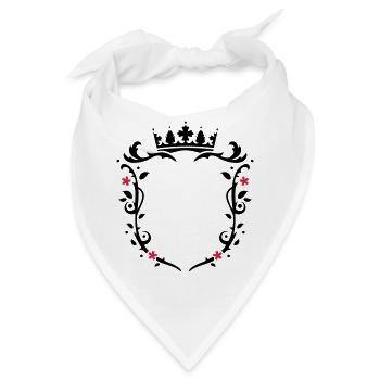 florales Wappen mit Krone - Bandana - Weiß - Vorne