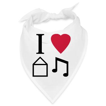 I Love House Music - Bandana - Weiß - Vorne