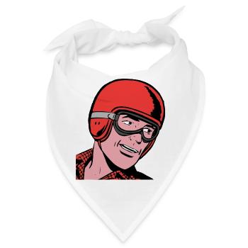 Vintage Treiber Comic - Bandana - Weiß - Vorne