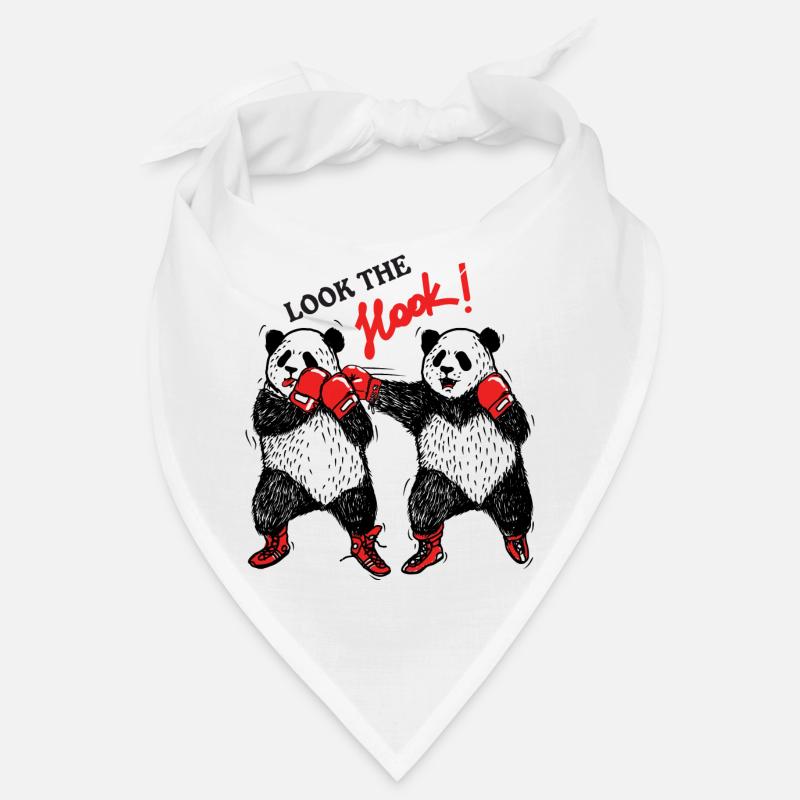 boxe panda Out main - Bandana - blanc