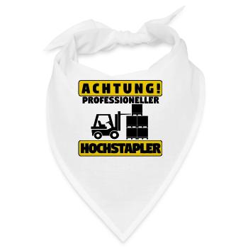 Lagerist Staplerfahrer - Bandana - Weiß - Vorne