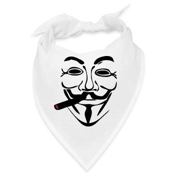 anonymen Maske Maske cigare1 - Bandana - Weiß - Vorne
