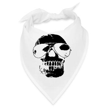 Totenkopf - Bandana - Weiß - Vorne