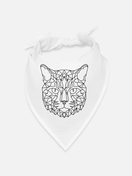 Katze Geometric - Bandana - Weiß - Vorne