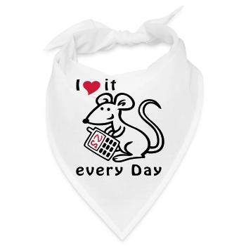 Handy, Maus, Chatten - Bandana - Weiß - Vorne