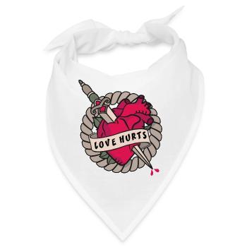 Liebe verletzt Liebe Dolch Herz Tattoo - Bandana - Weiß - Vorne