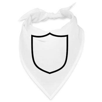 Wappen leer Vorlage Schild Abzeichen Logo - Bandana - Weiß - Vorne