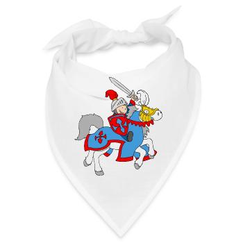 Boy Knight on a Horse - Bandana - Weiß - Vorne
