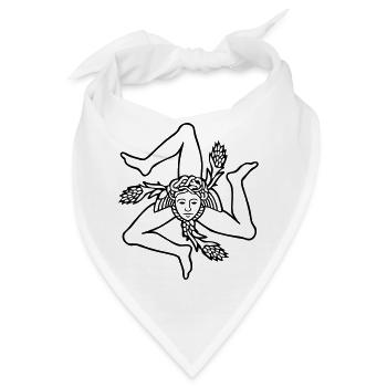 Sizilien Trinacria sizilianische Flagge Sicilia - Bandana - Weiß - Vorne
