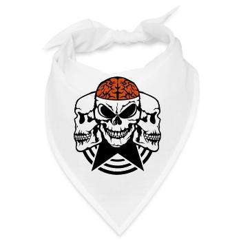 Schädelgesichtsprofil Gehirn Gehirn - Bandana - Weiß - Vorne