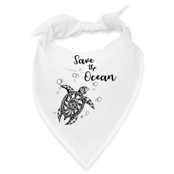 Save the Ocean - Turtle - Bandana - Weiß - Vorne