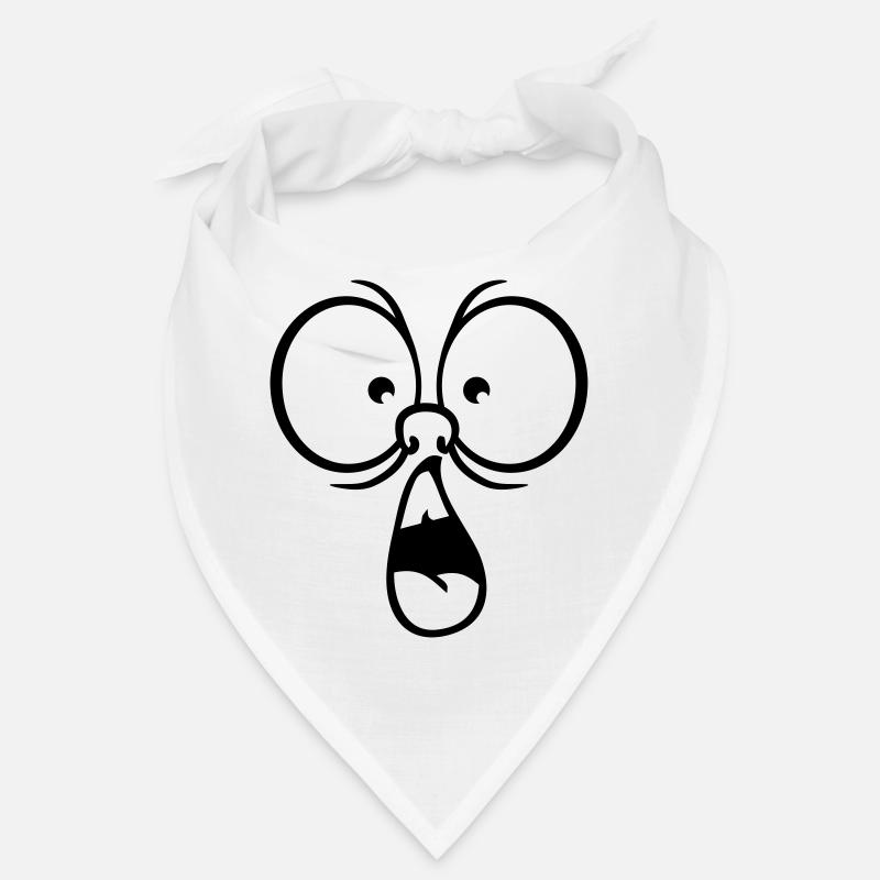 comic eyes mouth head frightened scared shoc Bandana