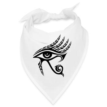Auge des Horus mit Federn, Ägypten, Spiritualität - Bandana - Weiß - Vorne