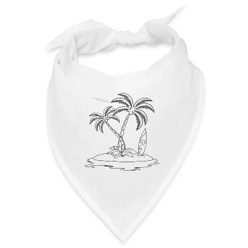 Palmen - Bandana - Weiß - Vorne
