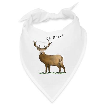 Oh Deer, Hirsch - Bandana - Weiß - Vorne