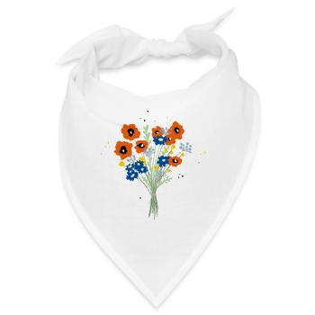 Little Flowers – Floral Bouquet – Blumenstrauß - Bandana - Weiß - Vorne