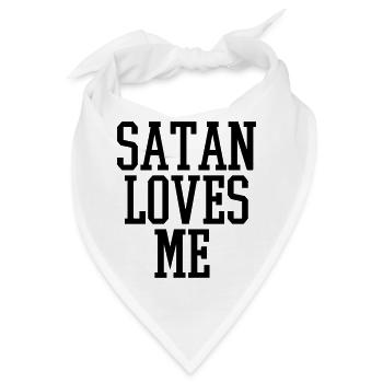 satan loves me - Bandana - Weiß - Vorne
