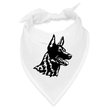 Hollandse Herder Kopf - Bandana - Weiß - Vorne