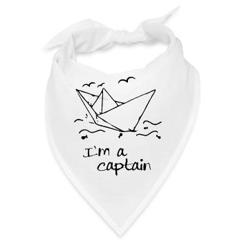 I am a captain - Bandana - Weiß - Vorne