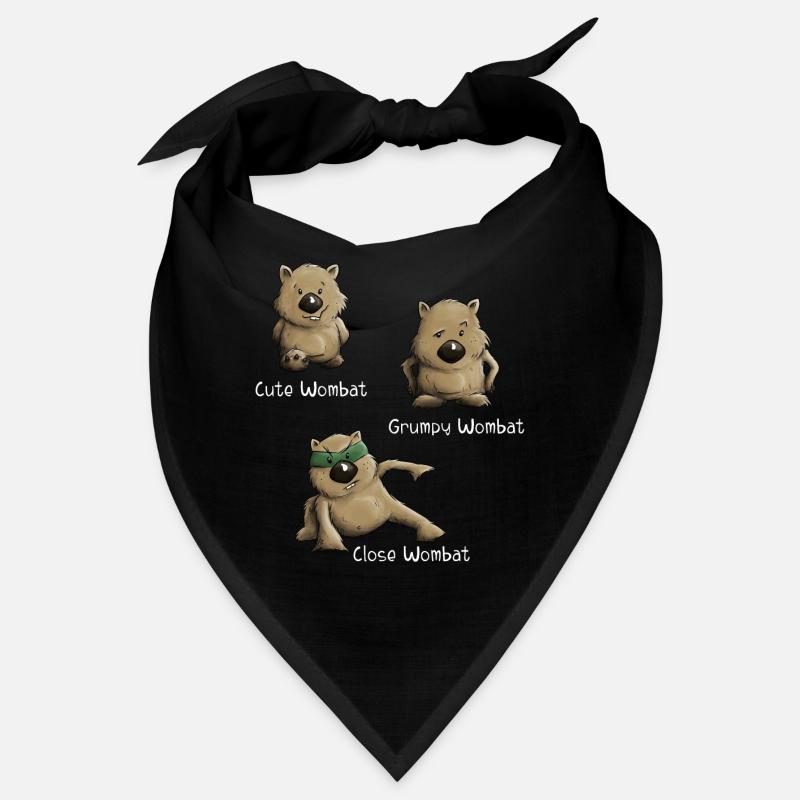Mignon Grumpy et Fermer Wombat Marsupial Poses Bandana