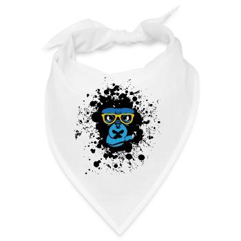 Gorilla Sterne Affen gorilla primate Lünette fanta - Bandana - Weiß - Vorne