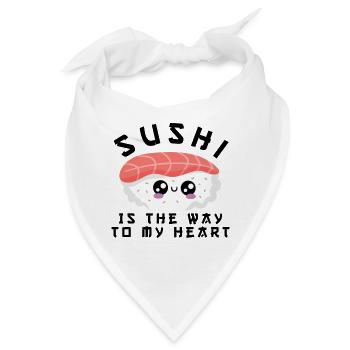Sushi ist der Weg zu meinem Herzen, Sushi-Liebhaber - Bandana - Weiß - Vorne