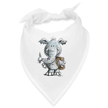 Schulkind Elefant I Einschulung Geschenk - Bandana - Weiß - Vorne