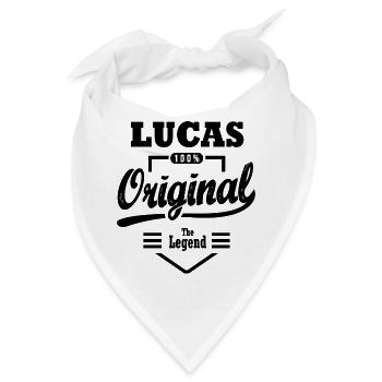 Name LUCAS personalisierte Geburtstagsgeschenk Weihnachten - Bandana - Weiß - Vorne