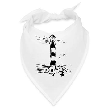 leuchtturm lighthouse ostsee symbol Illustration - Bandana - Weiß - Vorne