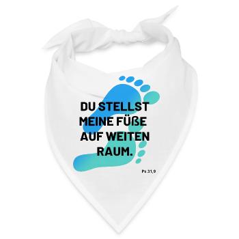 du stellst meine Füße auf weiten Raum mehrfarbig - Bandana - Weiß - Vorne