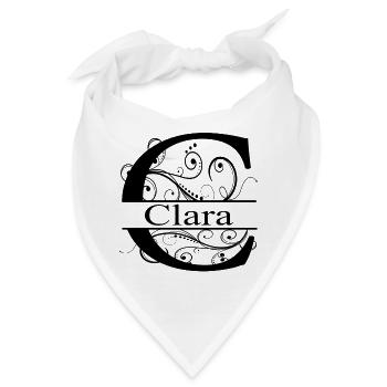 Monogramm mit dem Vornamen Clara - Bandana - Weiß - Vorne