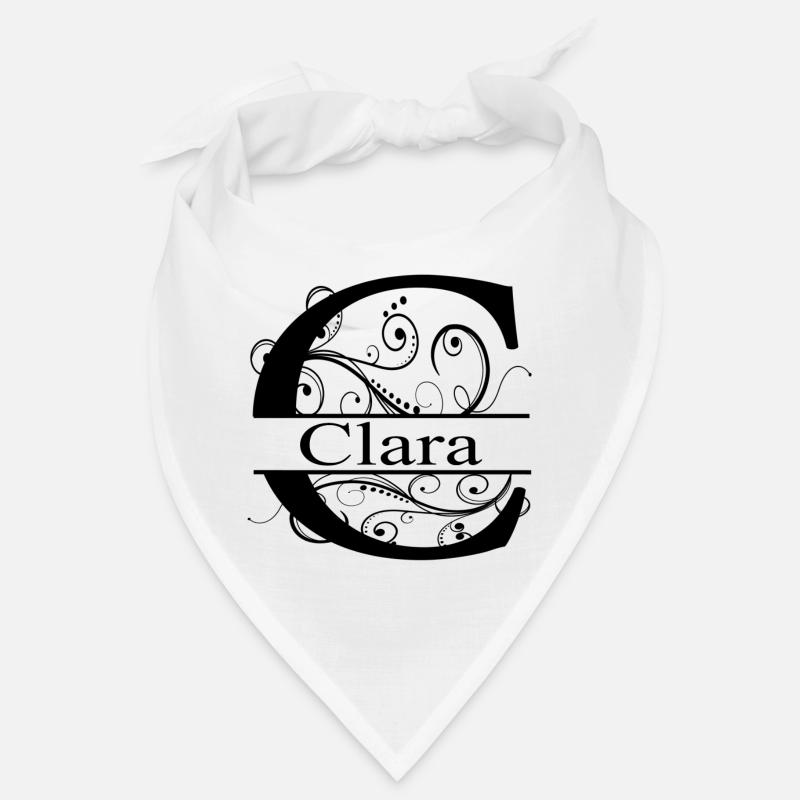 Monogramme avec le prénom Clara - Bandana - blanc