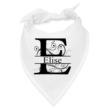 Monogramm mit dem Vornamen Elise - Bandana - Weiß - Vorne