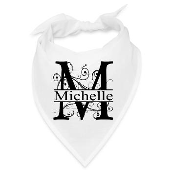 Monogramm mit dem Vornamen Michelle - Bandana - Weiß - Vorne