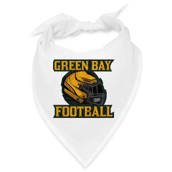 Green Bay Football Helm Logo - Bandana - Weiß - Vorne