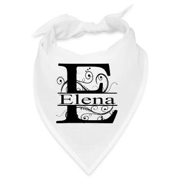 Monogramm mit dem Namen Elena - Bandana - Weiß - Vorne
