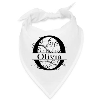 Monogramm mit dem Vornamen Olivia - Bandana - Weiß - Vorne